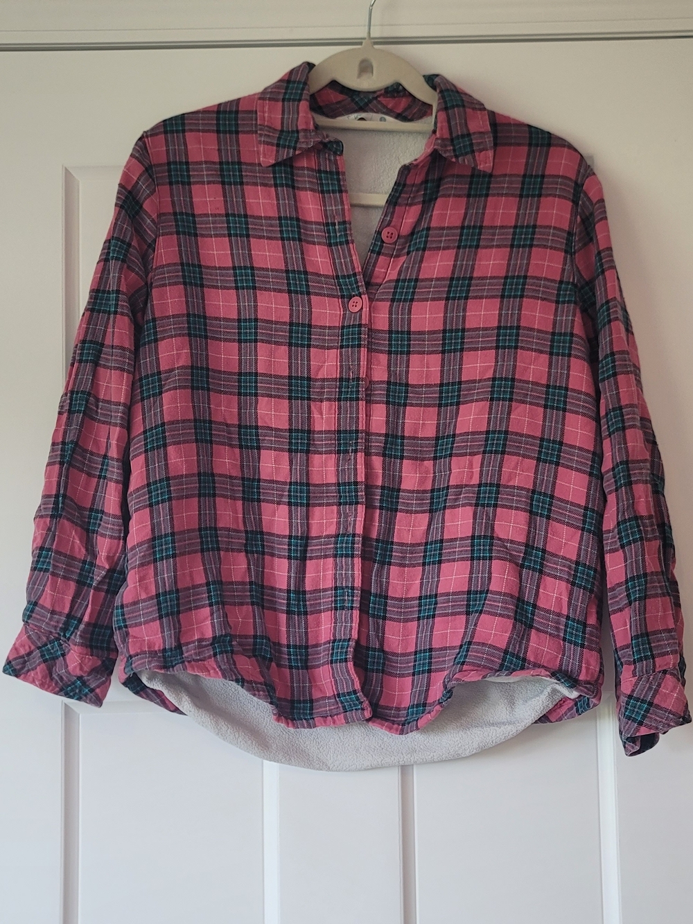 Riders by Lee Pink and Dark Green Plaid Button-Up Jacket